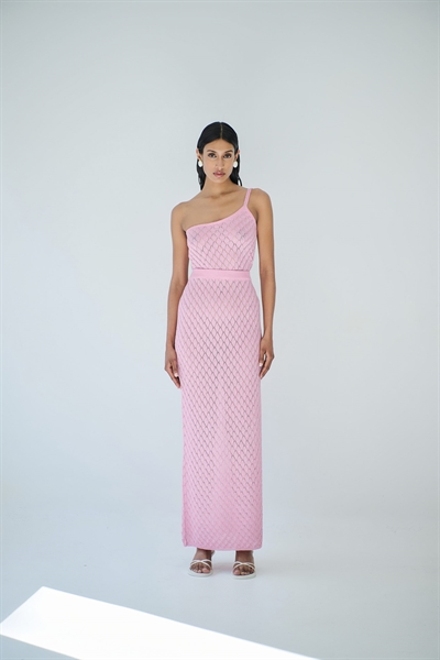 Combos Pink Lurex Skirt Maxi S-0048