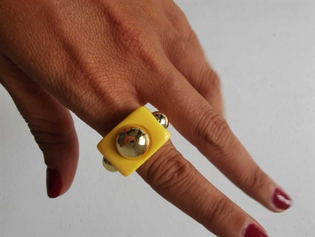 CANDY RINGS TRENDY COLORFUL YELLOW RING