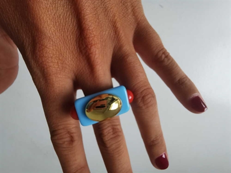 CANDY RINGS TRENDY COLORFUL BLUE RING
