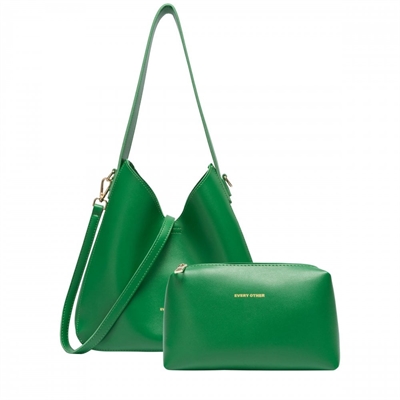 EVERY OTHER DUAL STRAP SLOUCH SHOULDER BAG IN GREEN