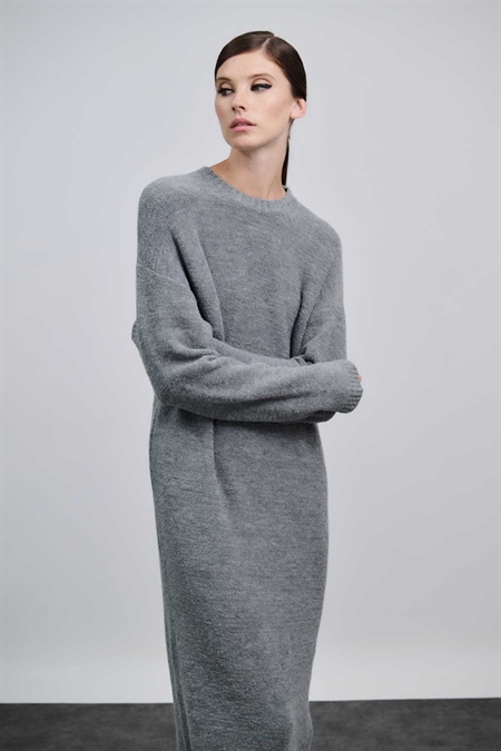 Combos Grey Boucle Dress Maxi W-0064