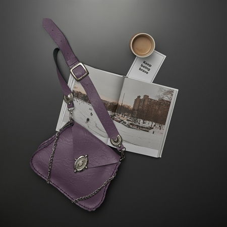 INDIVIDUAL ART LEATHER YOU SAY PURPLE SHOULDER BAG LIMITED EDITION