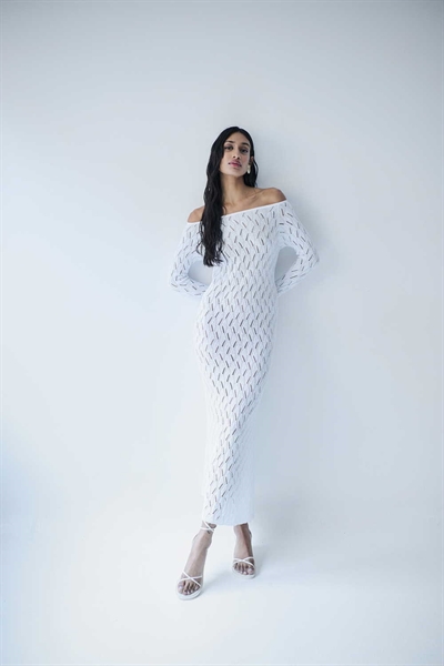 Combos White Lace Dress Maxi S-0042