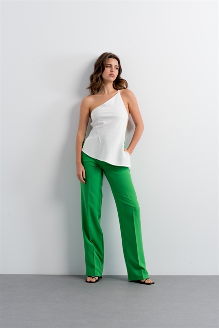 GREEN STRAIGHT FIT TROUSERS